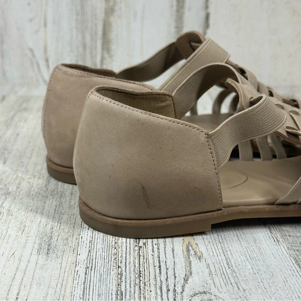 Eileen Fisher Rato Nubuck Leather Stretch‎ Slip-On Fisherman Sandals Women's 7